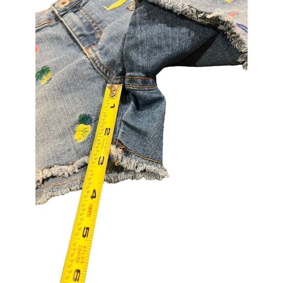 Lucky Brand flamingos pineapple watermelon embroidered jeans  shorts - Picture 9 of 14